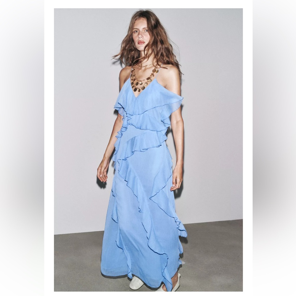 ZARA • ZW Collection • Ruffled Maxi Dress